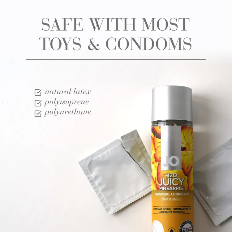JO H2O Juicy Pineapple Flavored Water-Based Lubricant 4 oz. (34105) | SlipDix.com