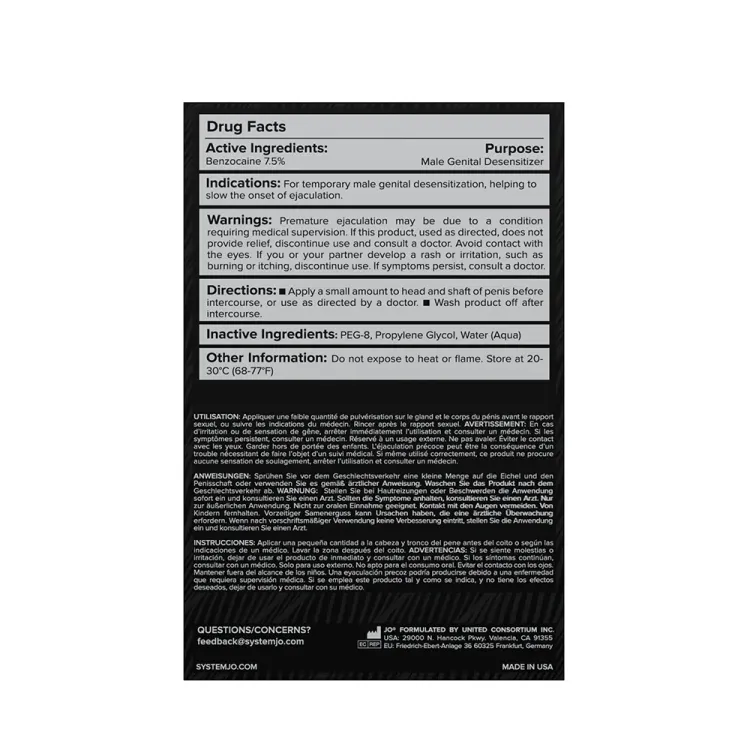 JO Prolonger Desensitizing Spray 2 oz. (37046) | SlipDix.com