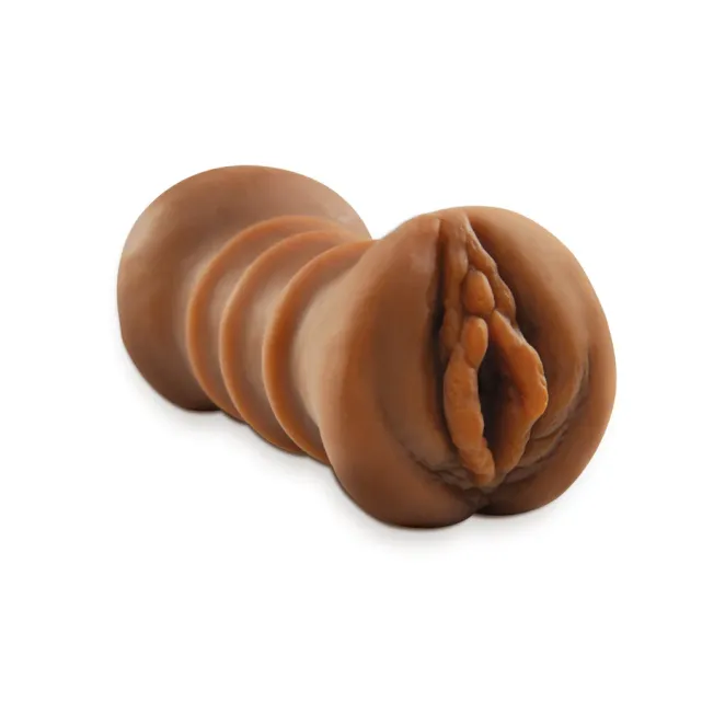 dual ended pocket pussy and ass stroker brown realistic male masturbator