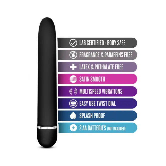 Rose Luxuriate Multi-Speed Classic Slimline Vibrator Black