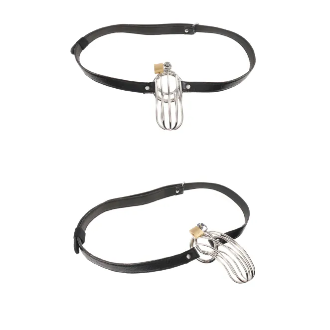 The Prisoner Locking Chastity Belt Cock Cage Silver/Black