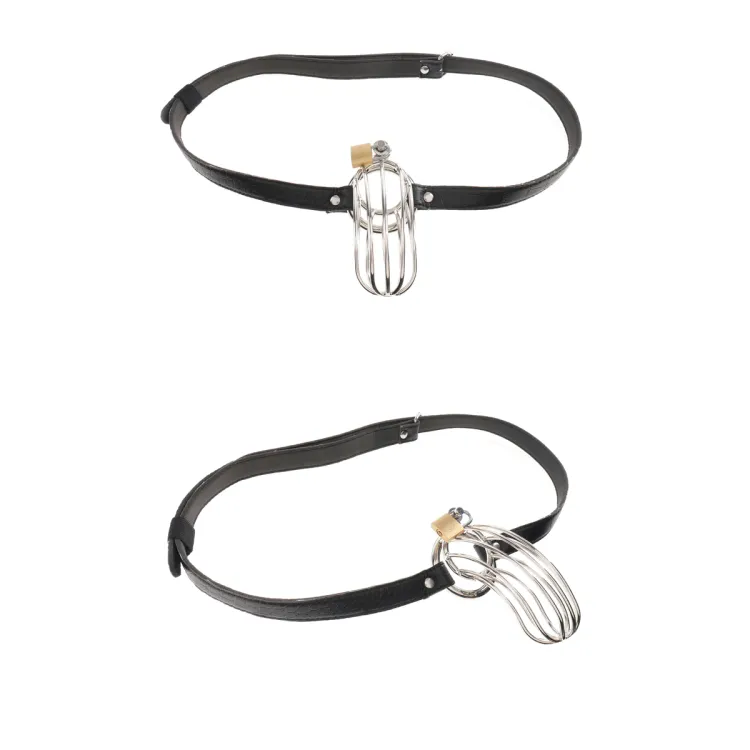 The Prisoner Locking Chastity Belt Cock Cage Silver/Black The Prisoner Locking Chastity Belt Cock Cage Silver/Black