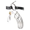 The Prisoner Locking Chastity Belt Cock Cage Silver/Black The Prisoner Locking Chastity Belt Cock Cage Silver/Black