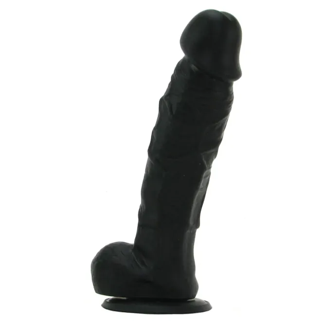 7 Inch Colours Pleasures Realistic Silicone Dildo with Balls Black