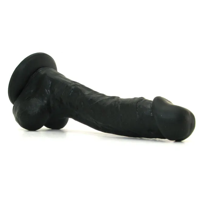 7 Inch Colours Pleasures Realistic Silicone Dildo with Balls Black