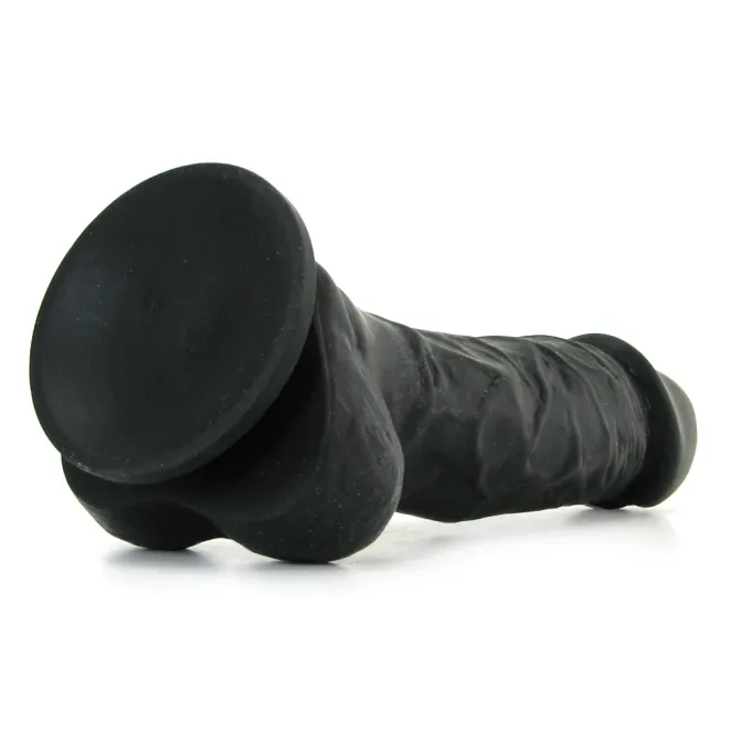 7 Inch Colours Pleasures Realistic Silicone Dildo with Balls Black