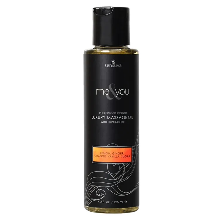 Sensuva Me & You Pheromone-Infused Luxury Massage Oil Sugar and Citrus 4.2 oz. (52341) | SlipDix.com