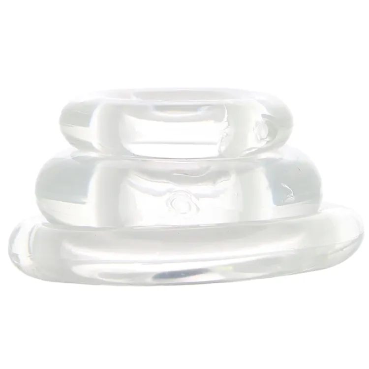 Cock Ring Set 3-Pack Clear Cock Ring Set 3-Pack Clear
