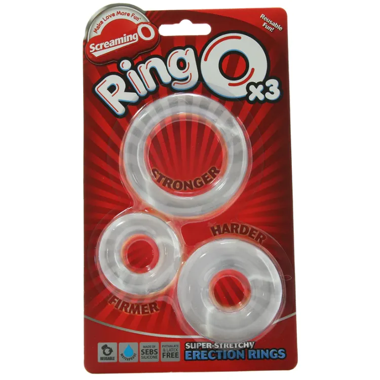 Cock Ring Set 3-Pack Clear Cock Ring Set 3-Pack Clear