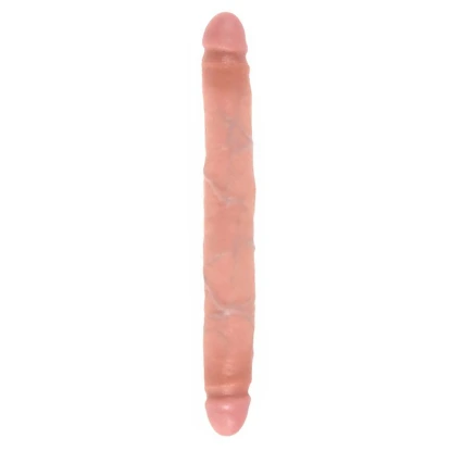 12 Inch King Cock Ultra Realistic Slim Double Dildo Beige