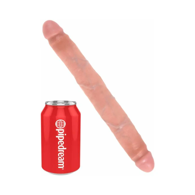12 Inch King Cock Ultra Realistic Slim Double Dildo Beige