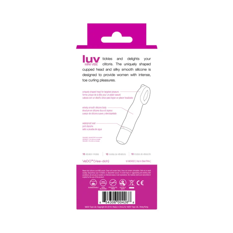 VeDO Luv Mini Clitoral Vibe Pink VeDO Luv Mini Clitoral Vibe Pink