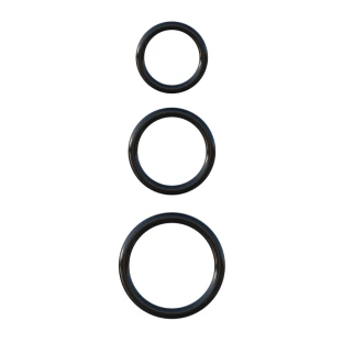 Fantasy C-Ringz Silicone Cock Ring Set Black (3-Piece)