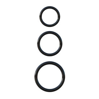 Fantasy C-Ringz Silicone Cock Ring Set Black (3-Piece)
