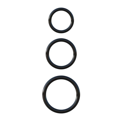 Fantasy C-Ringz Silicone Cock Ring Set Black (3-Piece)