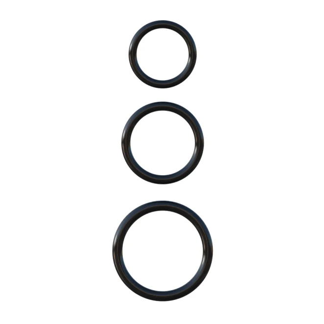 Fantasy C-Ringz Silicone Cock Ring Set Black (3-Piece)