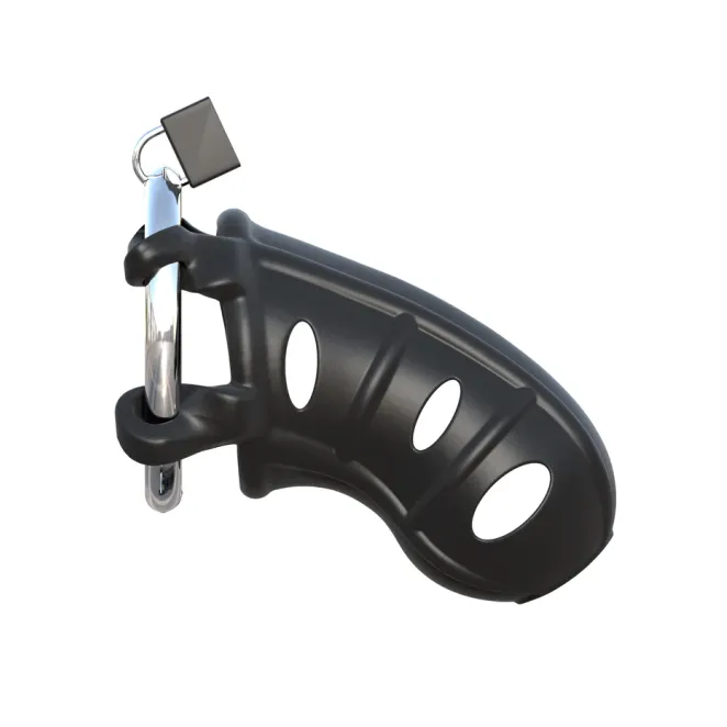 Hardcore Cock Blocker Locking Chastity Cage Black