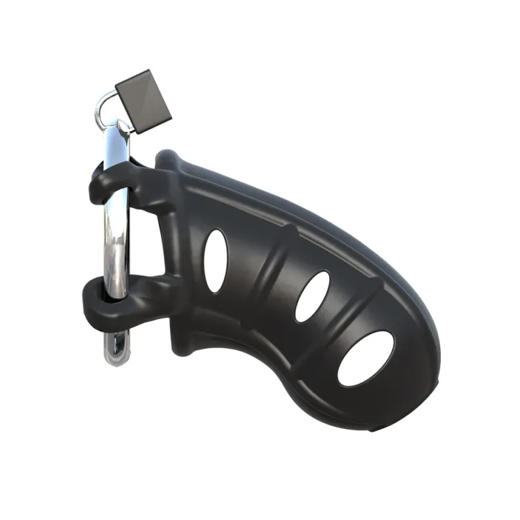 Hardcore Cock Blocker Locking Chastity Cage Black Hardcore Cock Blocker Locking Chastity Cage Black