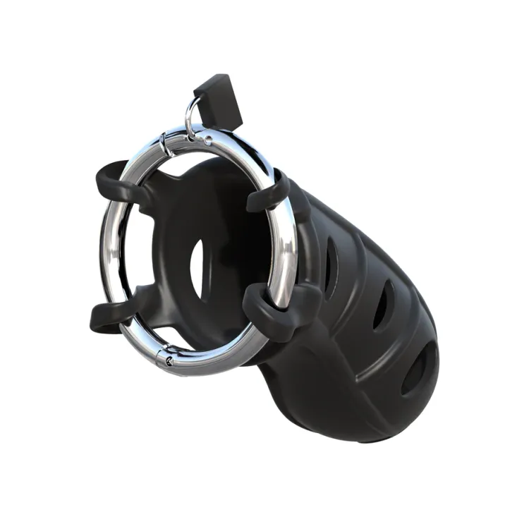 Hardcore Cock Blocker Locking Chastity Cage Black Hardcore Cock Blocker Locking Chastity Cage Black