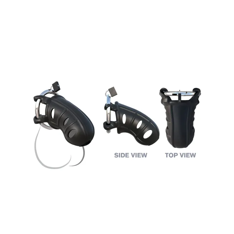 Hardcore Cock Blocker Locking Chastity Cage Black Hardcore Cock Blocker Locking Chastity Cage Black