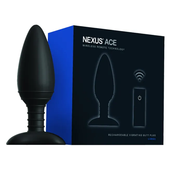 Nexus Ace Large Extra Quiet Remote Control Vibrating Butt Plug 5 Inch