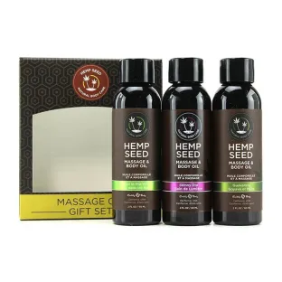 Earthly Body Hemp Seed Massage Oil Gift Set (3 x 2 oz.)