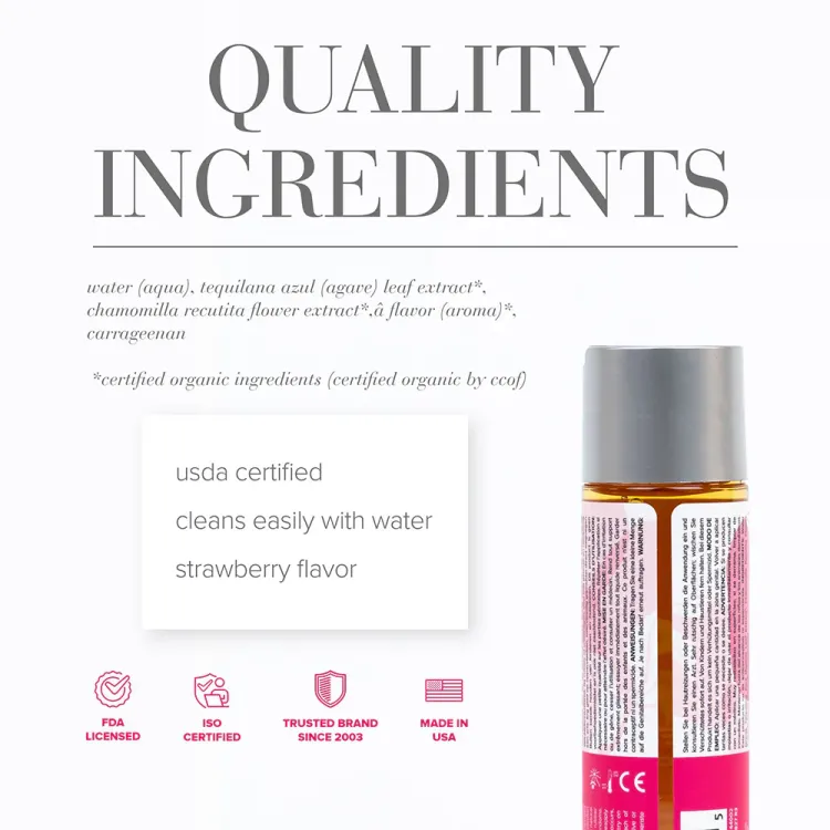 JO NaturaLove Organic Strawberry Fields Flavored Water-Based Lubricant 4 oz. JO NaturaLove Organic Strawberry Fields Flavored Water-Based Lubricant 4 oz.