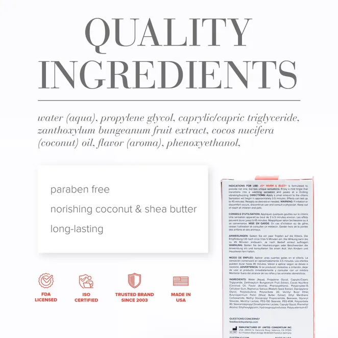 JO Warm & Buzzy Clitoral Stimulant 0.34 oz. (55341) | SlipDix.com