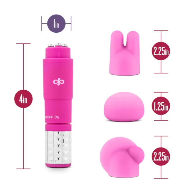 Revitalize Silicone Mini Massager with 3 Attachments