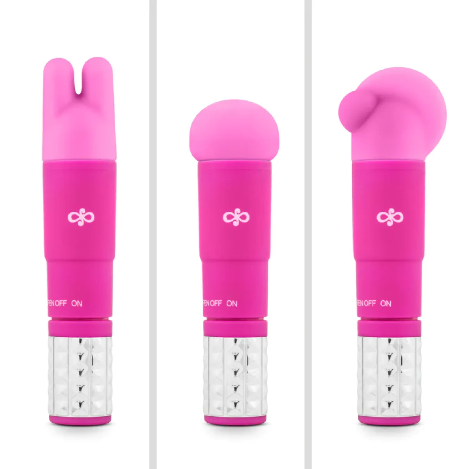 Revitalize Silicone Mini Massager with 3 Attachments