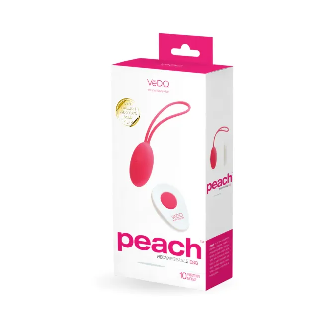 VeDO Peach Rechargeable Remote Control Love Egg Pink