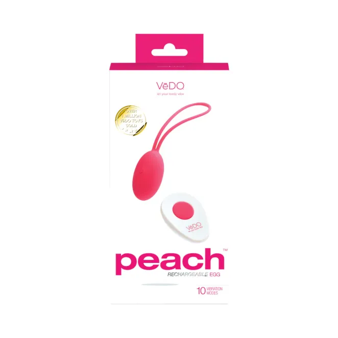 VeDO Peach Rechargeable Remote Control Love Egg Pink