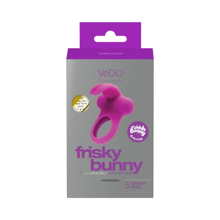VeDO Frisky Bunny Vibrating Cock Ring Purple VeDO Frisky Bunny Vibrating Cock Ring Purple