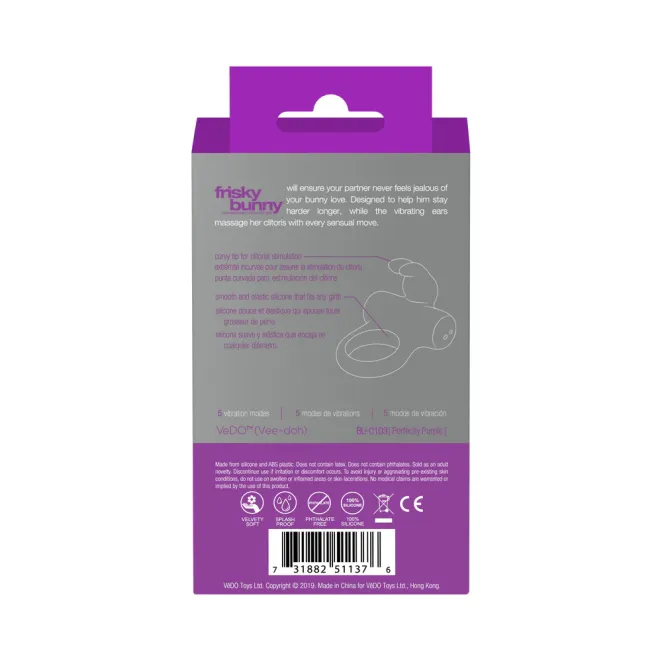 VeDO Frisky Bunny Vibrating Couples Rabbit Cock Ring Purple