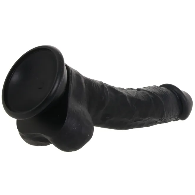 8 in. Colours Pleasures Realistic Silicone Dildo Black