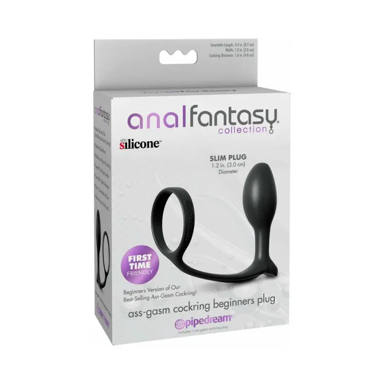 Anal Fantasy Collection Silicone Ass-Gasm Cock Ring Beginner's Plug
