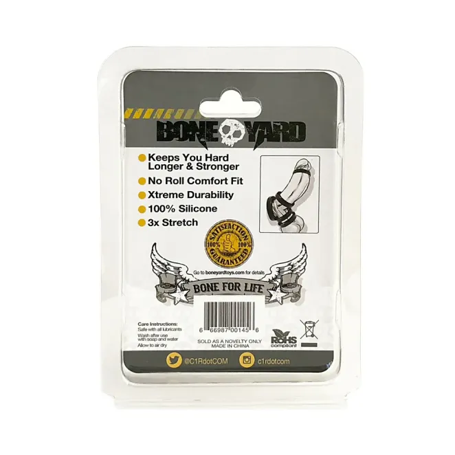 Boneyard Silicone Cock Ring 45mm Black