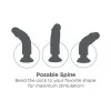 9 Inch King Cock Vibrating Poseable Realistic Dildo with Balls Black