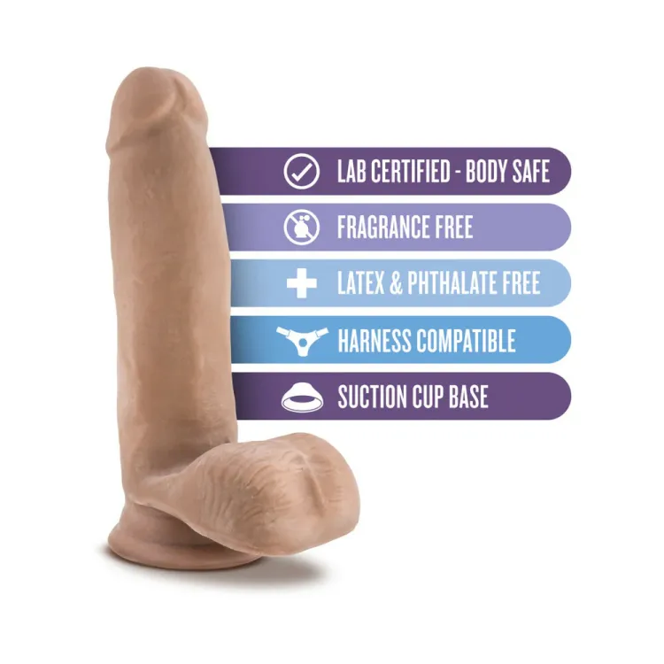 7 in. Posable Dual Density Dildo with Balls Tan 7 in. Posable Dual Density Dildo with Balls Tan