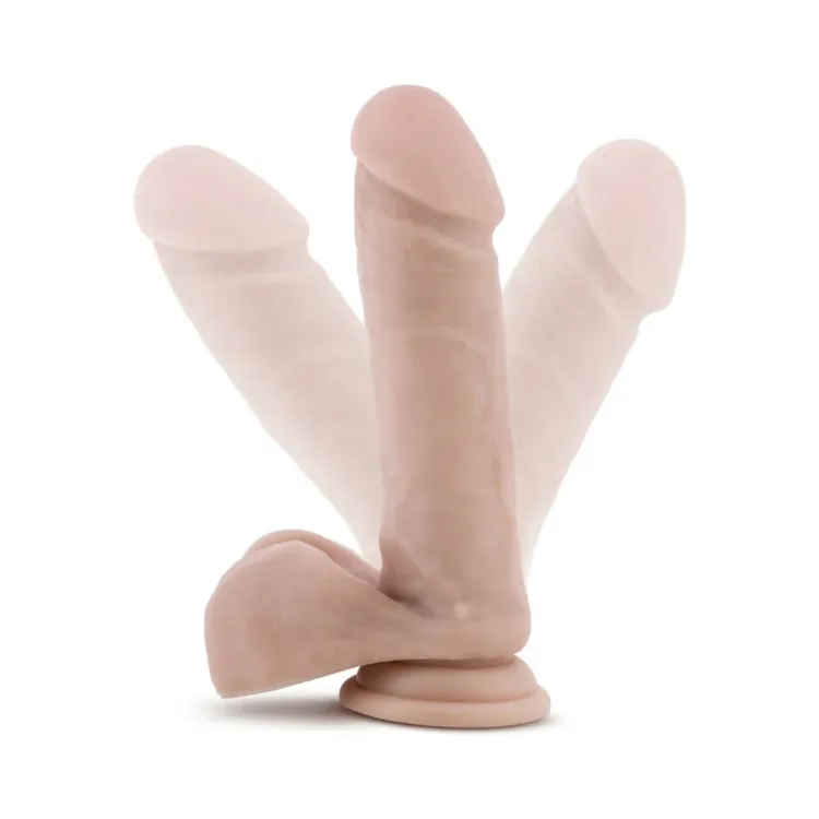 8 in. Posable Dual Density Dildo with Balls Beige 8 in. Posable Dual Density Dildo with Balls Beige