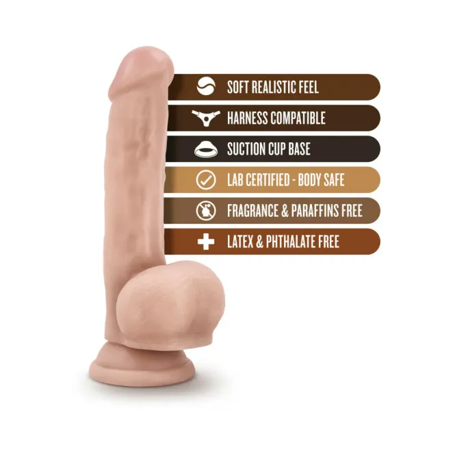 8.5 Inch "Mr. Jackhammer" Realistic Dildo with Balls Beige