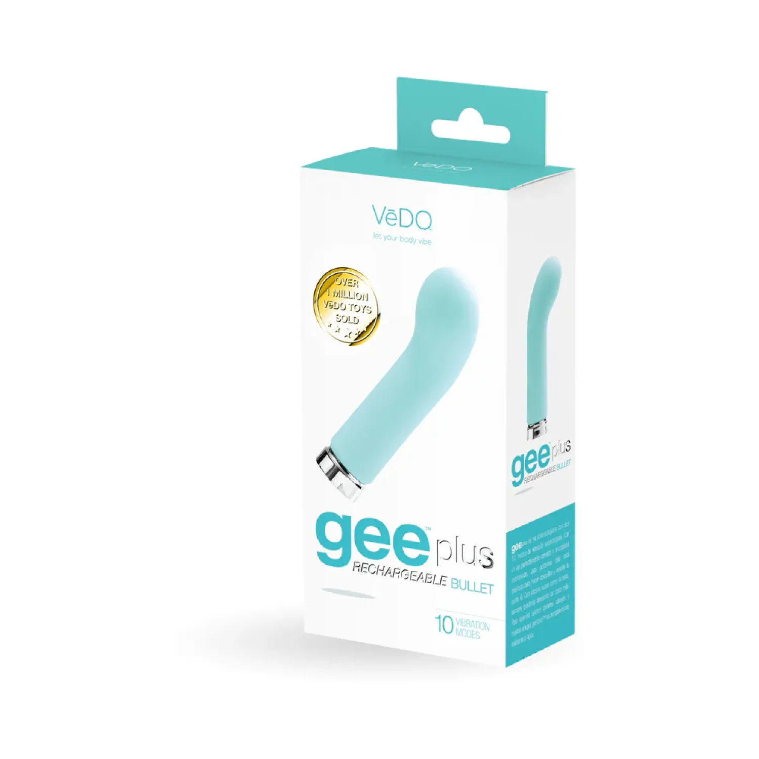 geeplus silicone g spot rechargeable vibrator tease me turquoise