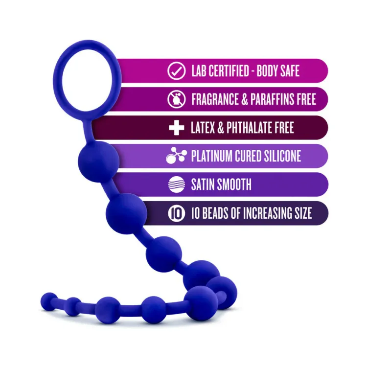 Anal Silicone Beads 10-Piece Set Indigo Anal Silicone Beads 10-Piece Set Indigo