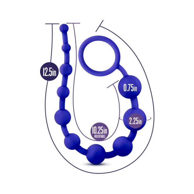 Anal Silicone Beads 10-Piece Set Indigo