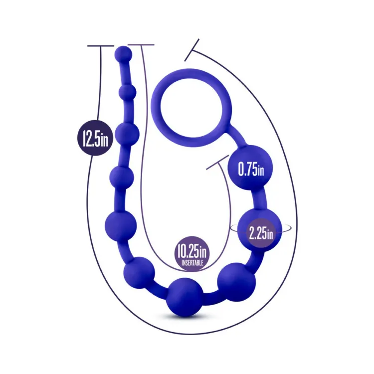 Anal Silicone Beads 10-Piece Set Indigo Anal Silicone Beads 10-Piece Set Indigo