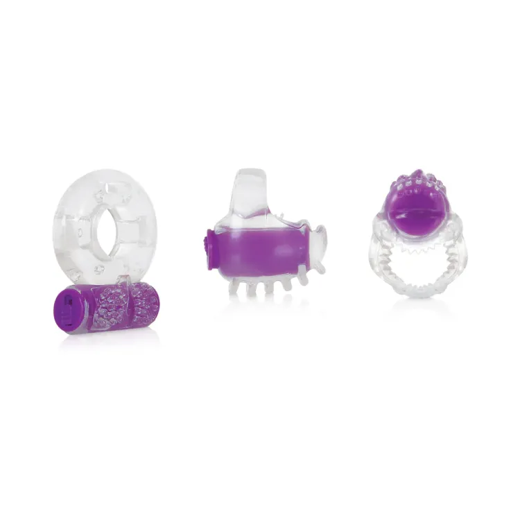 Silicone Vibrating Cock Ring Set 3-Piece Silicone Vibrating Cock Ring Set 3-Piece