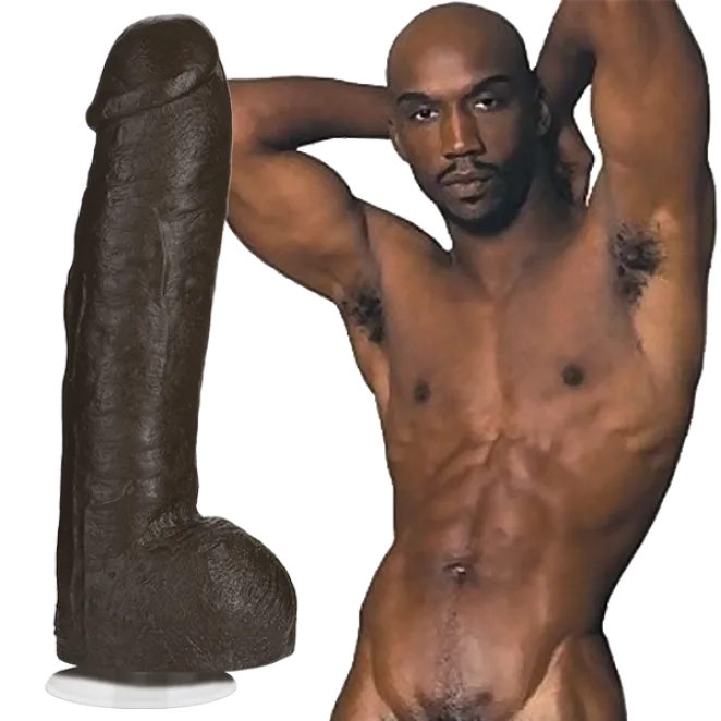 10.5 Inch Doc Johnson Bam Black Realistic Vac-U-Lock Large Cock