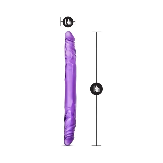 14 Inch B Yours Double Ended Dildo Purple