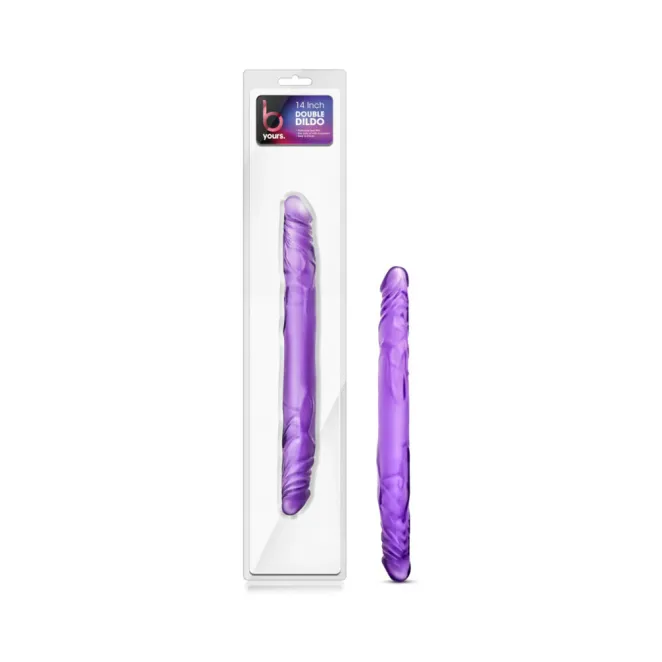 14 Inch B Yours Double Ended Dildo Purple