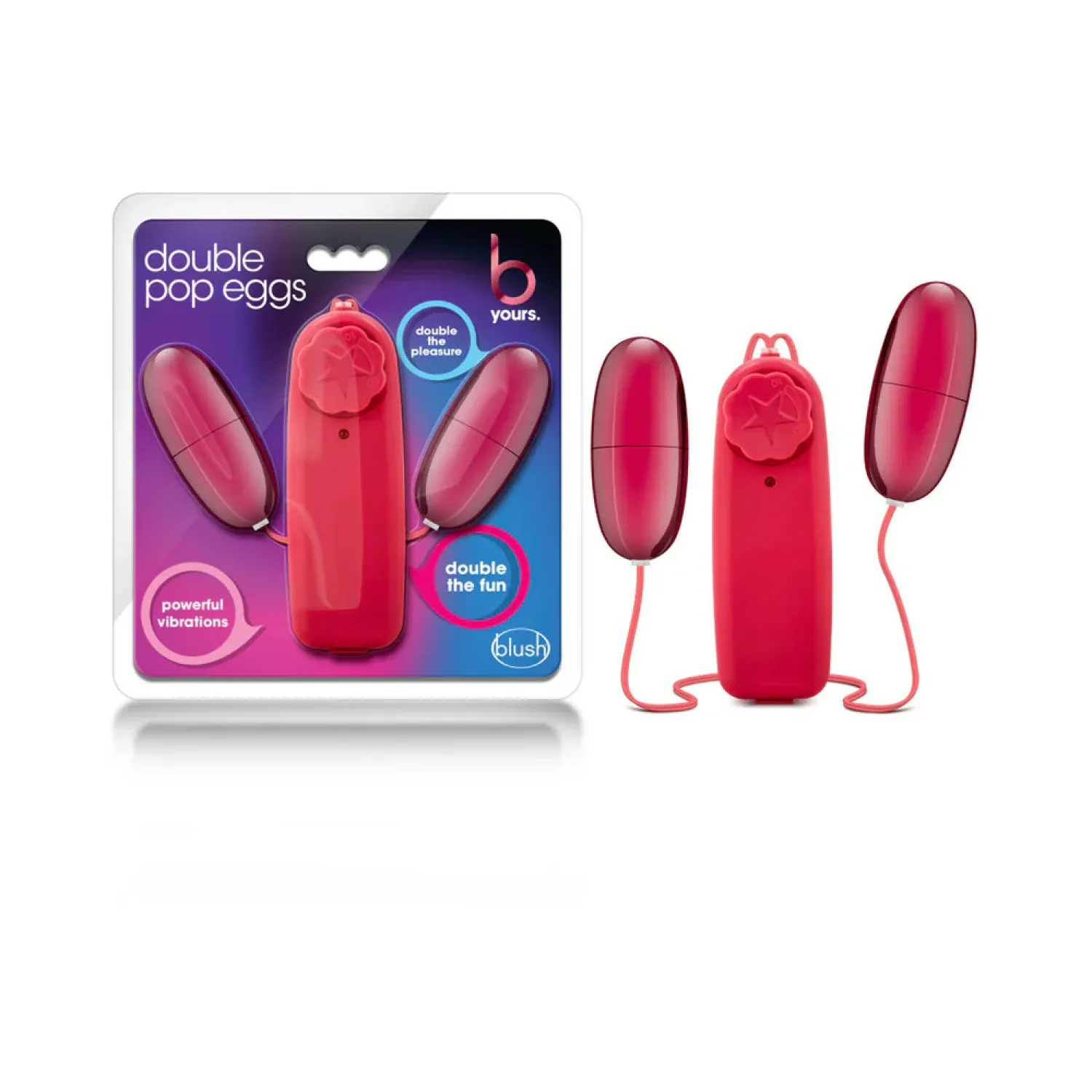 Double Pop Eggs Remote-Controlled Dual Bullet Vibrator Cerise